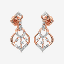 Rose Gold Pearl Dangle Earrings
